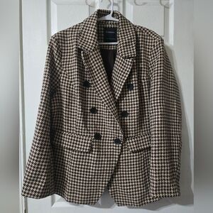 NWT Herringbone Double-Breasted Blazer by Bloom Chic, Fully Lined, Size 14/16.